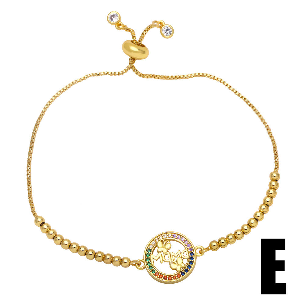 Venta al por mayor Pulsera de cobre con diamantes de color para el día de la madre